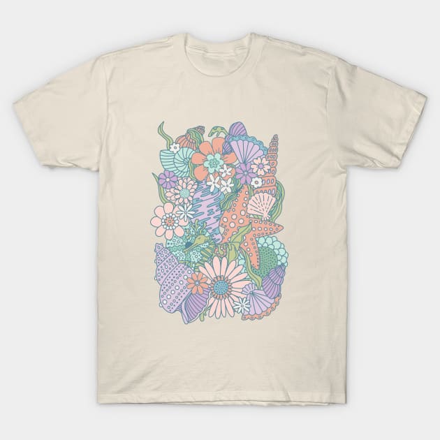 Sea Dragons Garden - Mermaid Cove T-Shirt by latheandquill